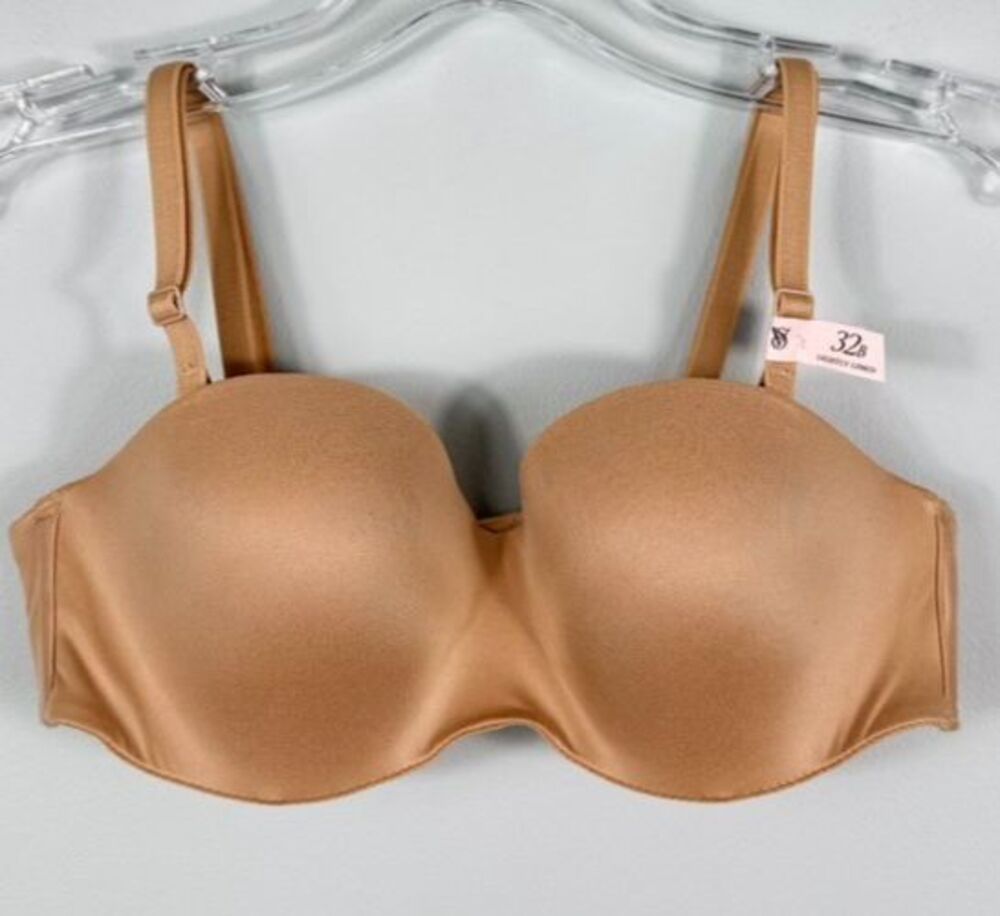 Victoria's Secret 32B Lined Multiway Strapless Nude Bra Body by Victoria NWT
